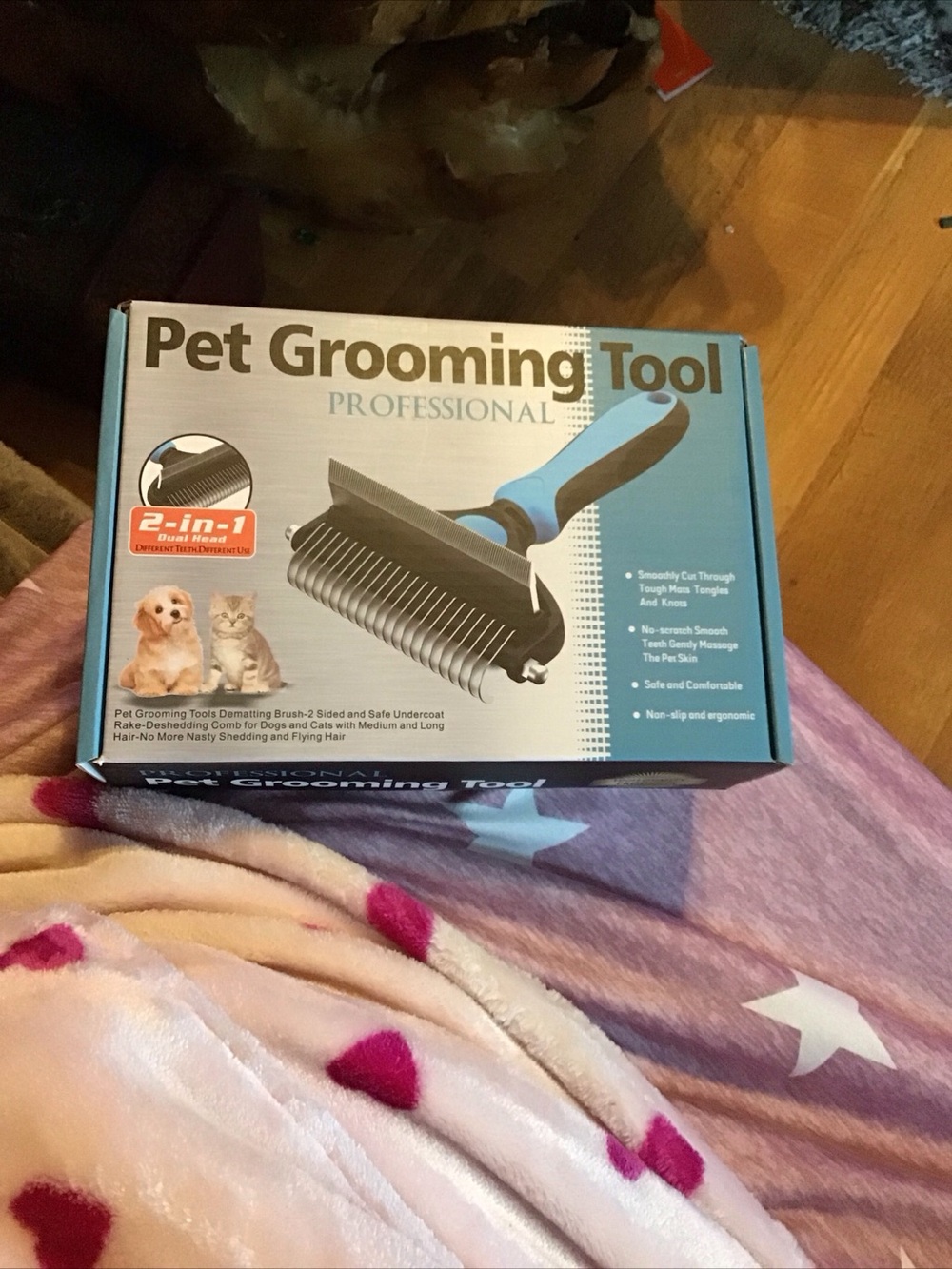 Pet Grooming Tool Dematting Brush - Blue